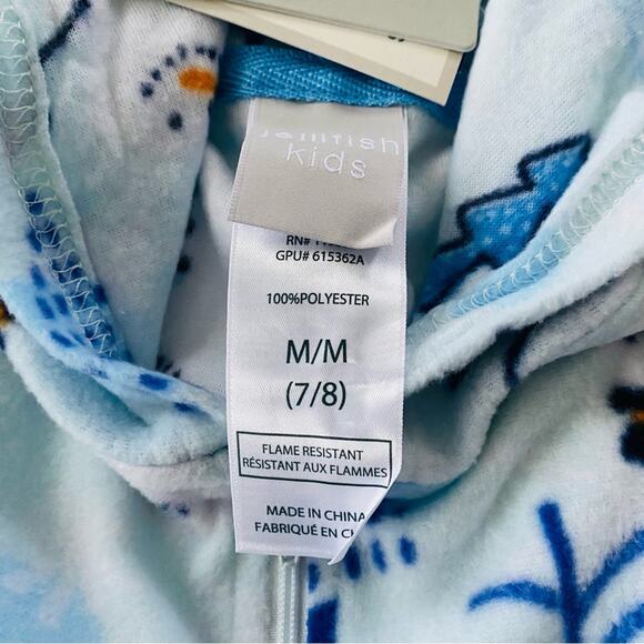 Jellyfish Kids | Snowman Zipper Onesie Hooded NWT M 7/8 - Picture 5 of 9